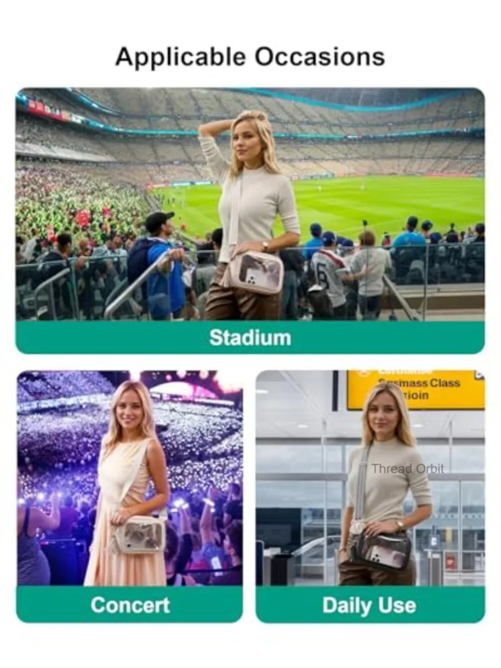 Clear Crossbody Purse Stadium Approved PVC Waterproof Bag